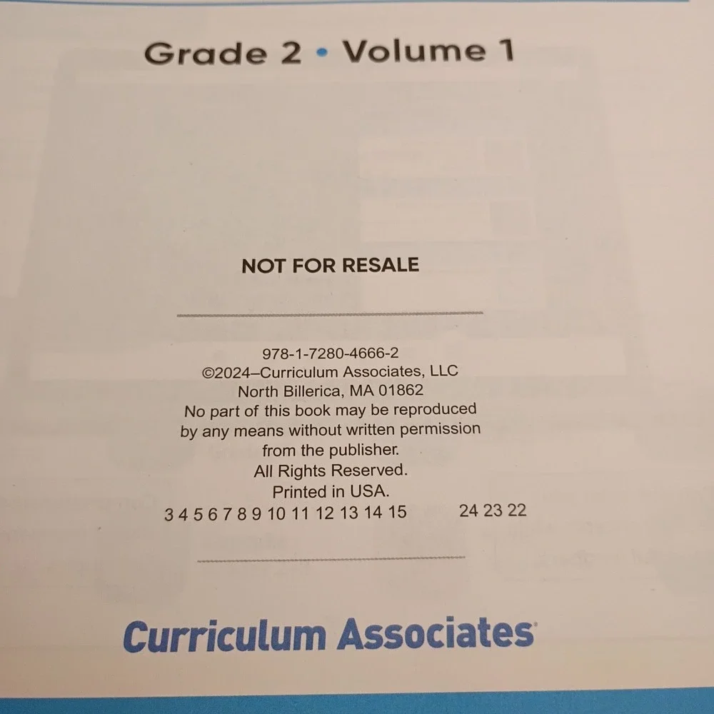 i-Ready Classroom Mathematics Grade 2 Volume 1 and 2 Paperback Curriculum Assoc.